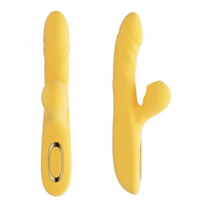 MizzZee - Love Pleasure Vibrating Thrusting Swinging Suction Warming Wand (Chargeable - Yellow)